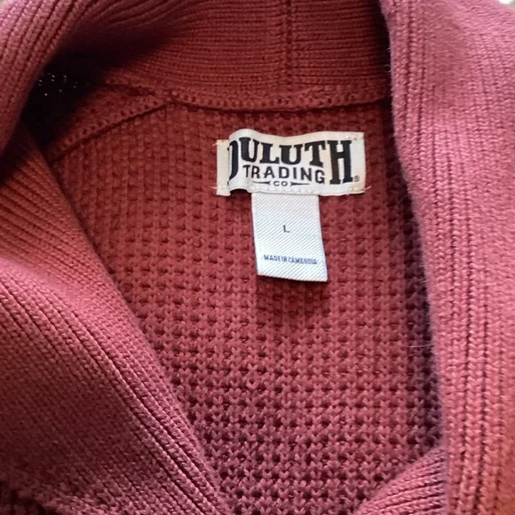 Duluth Rust Brown Floral Appliqué Cardigan Sweater L - Picture 5 of 9